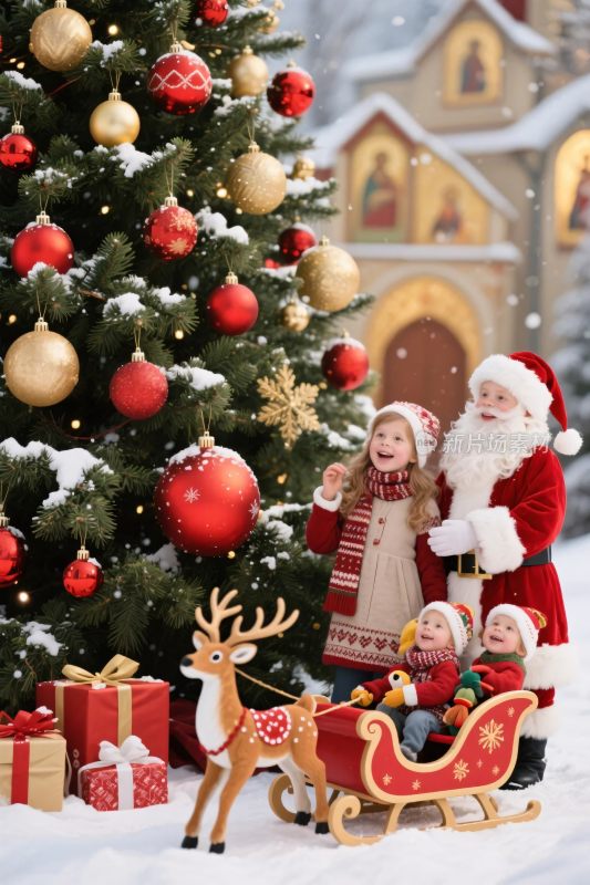 圣诞插画场景