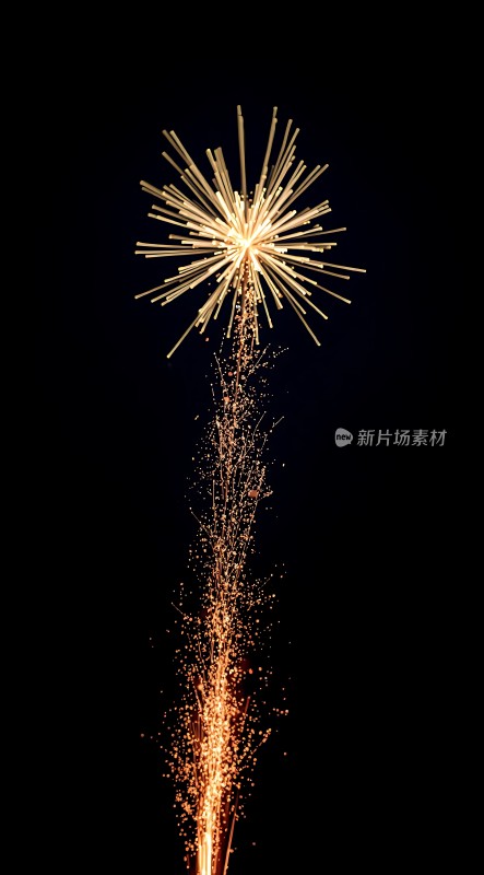 夜空烟花绽放光芒四射璀璨夺目