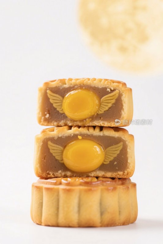 三层月饼蛋黄展示