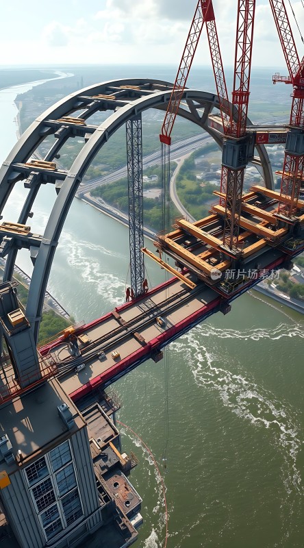 跨江大桥建设现场