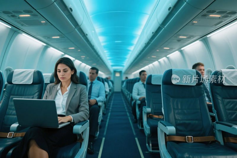 飞机客舱办公场景