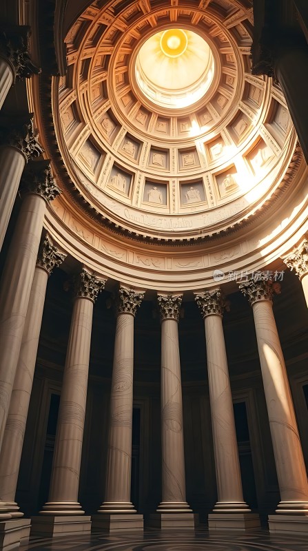 阳光下的宏伟建筑