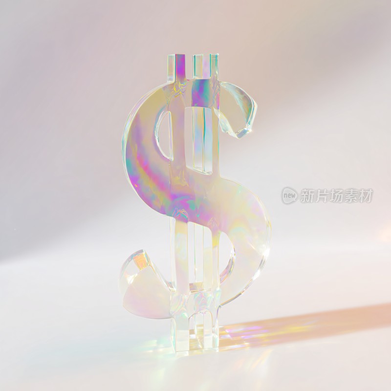 透明美元符号光影摆件