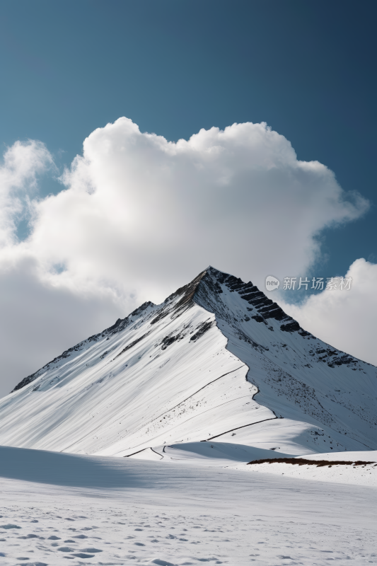 蓝天雪山高清风景图片