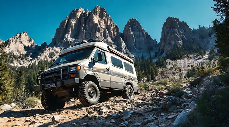 越野车穿越崎岖山道