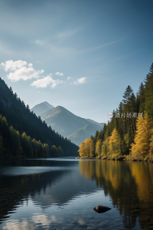 树木高山清风景图片