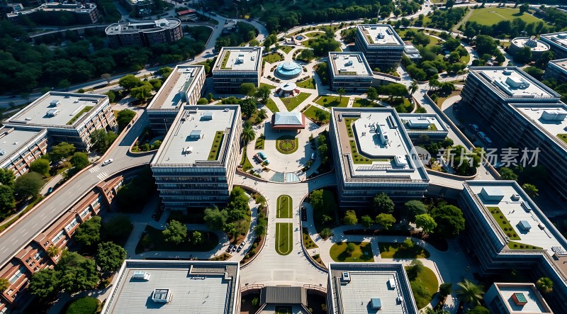 现代建筑群鸟瞰图