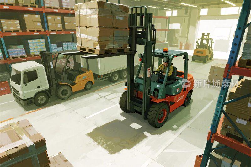 仓库叉车搬运场景