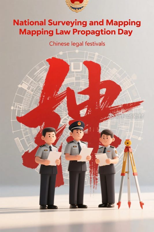 测绘法宣传插画