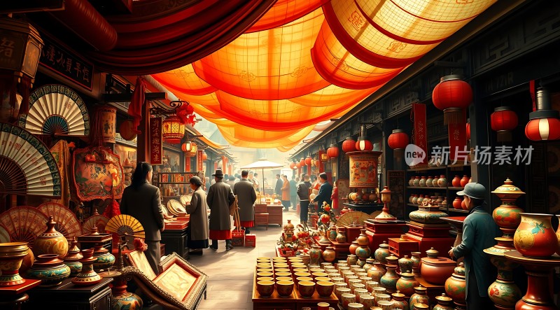 古风集市繁华景象