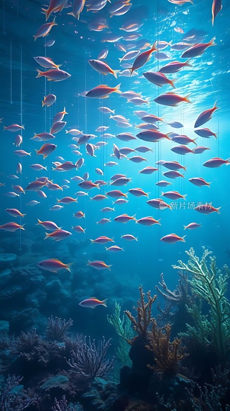 海洋之舞鱼群与珊瑚共舞