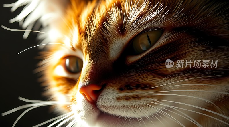 阳光下的橘猫特写