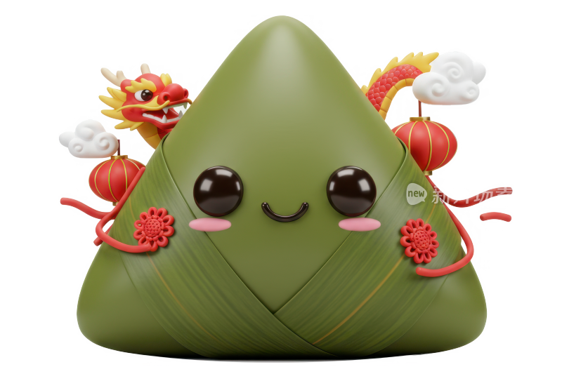 端午节3D卡通粽子元素