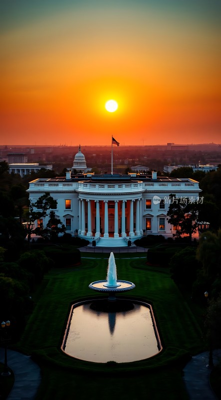 日落下的白宫美景
