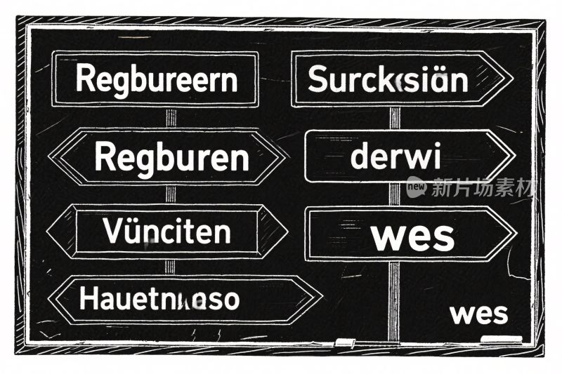 多语言指示牌标识