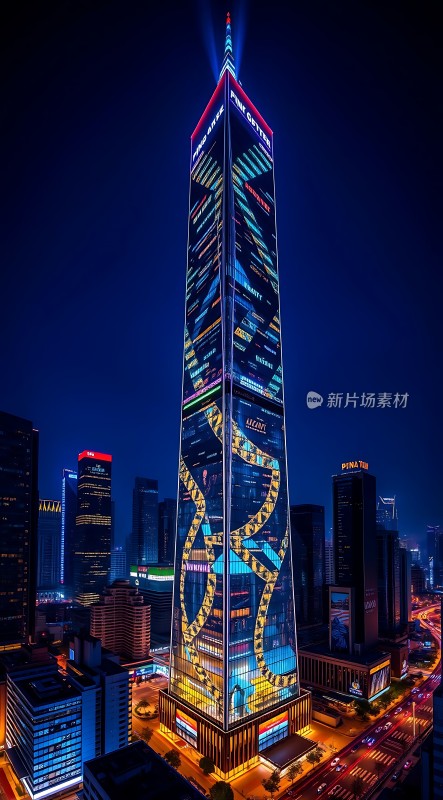 璀璨摩天大楼夜景