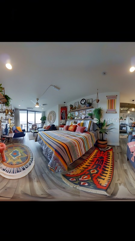 色彩斑斓卧室温馨舒适生活空间