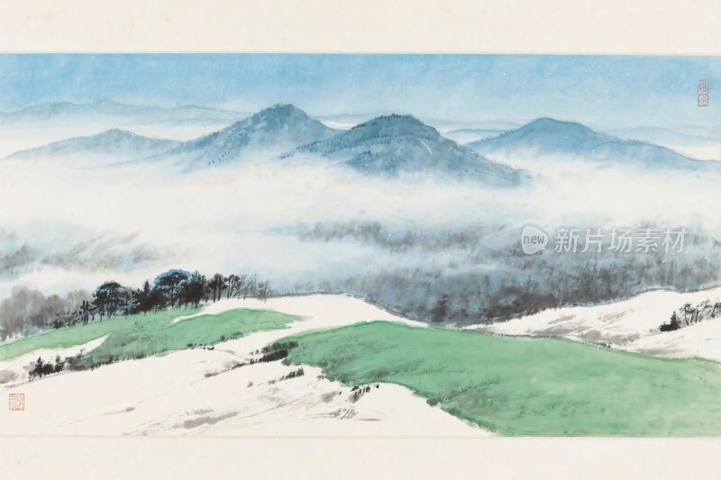 水墨山水国画画作