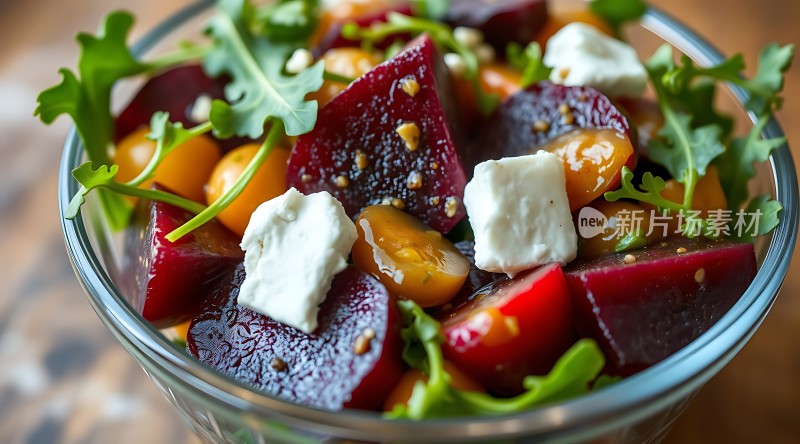新鲜蔬菜沙拉色彩鲜艳营养丰富适合健康饮食