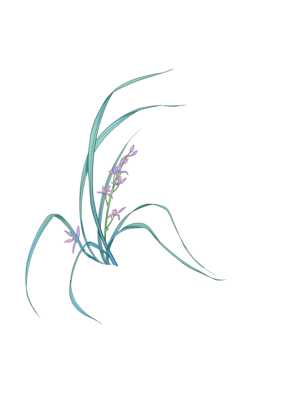 兰花国风免扣素材