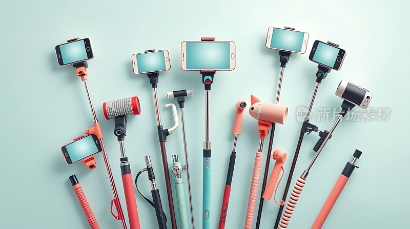 自拍杆大集合手机支架多样选择