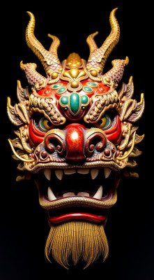 金光闪闪的龙面具威武壮观 金光闪闪的龙面具威武壮观