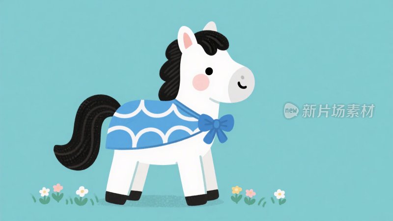 可爱卡通小马插画