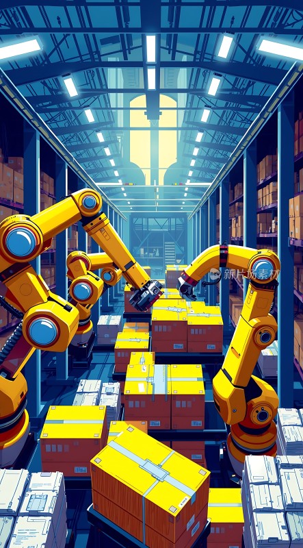 智能仓储机器人搬运货物