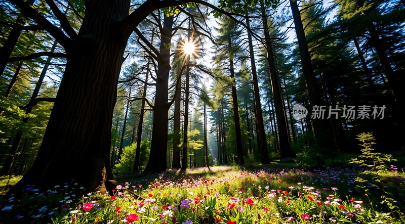 阳光下的森林秘境