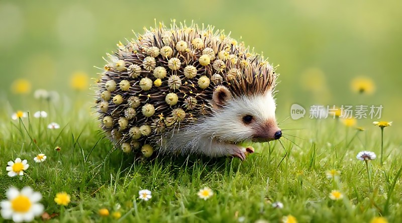 草丛中探出头的小刺猬
