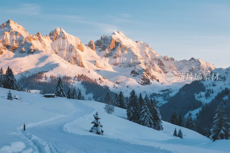 雪山雪景自然风光
