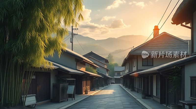 晨光下的宁静古街