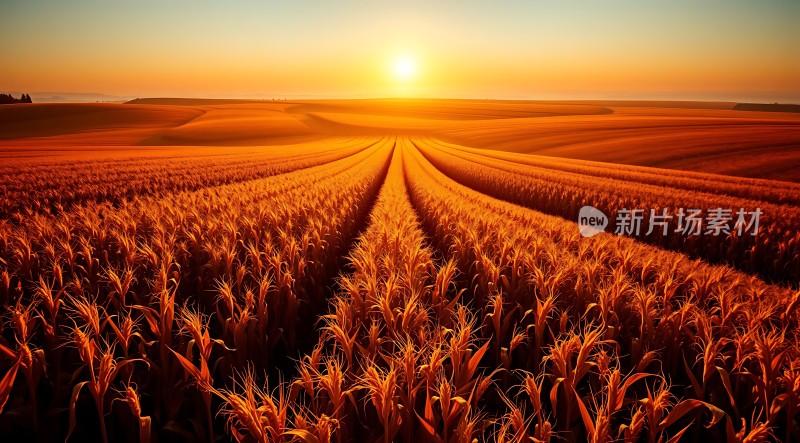 金色麦田日落时分