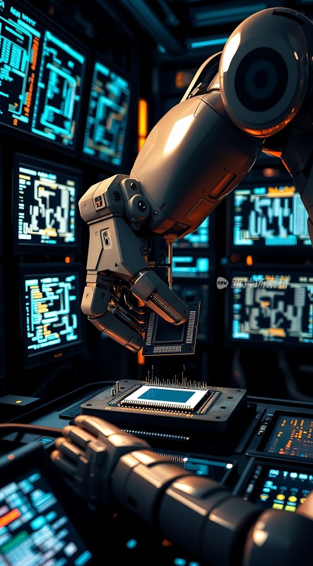 机器人操作精密芯片