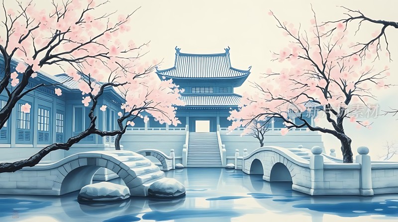 春意盎然古建筑