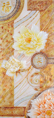 欧式线条牡丹屏风背景 欧式线条牡丹屏风背景