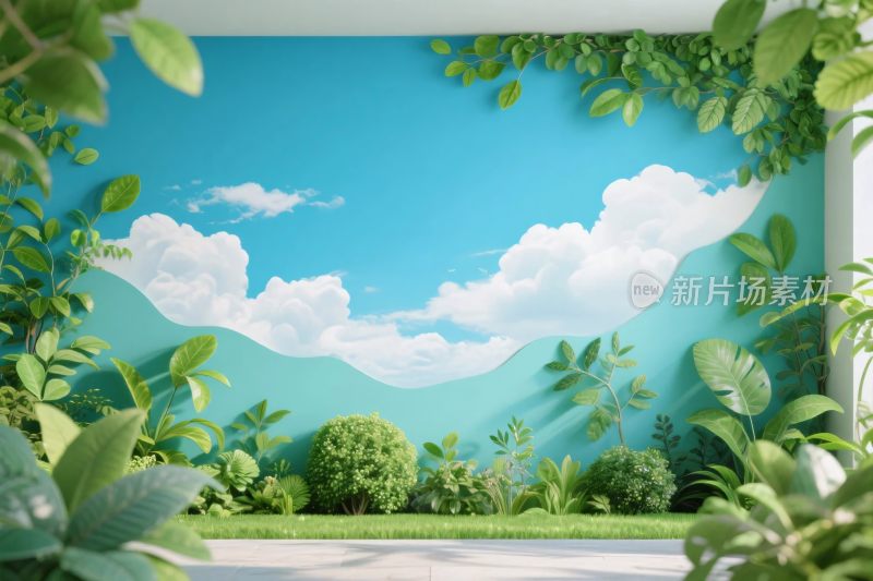 清新自然场景插画