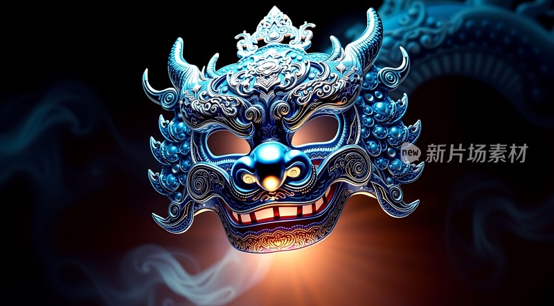 蓝色面具艺术展示