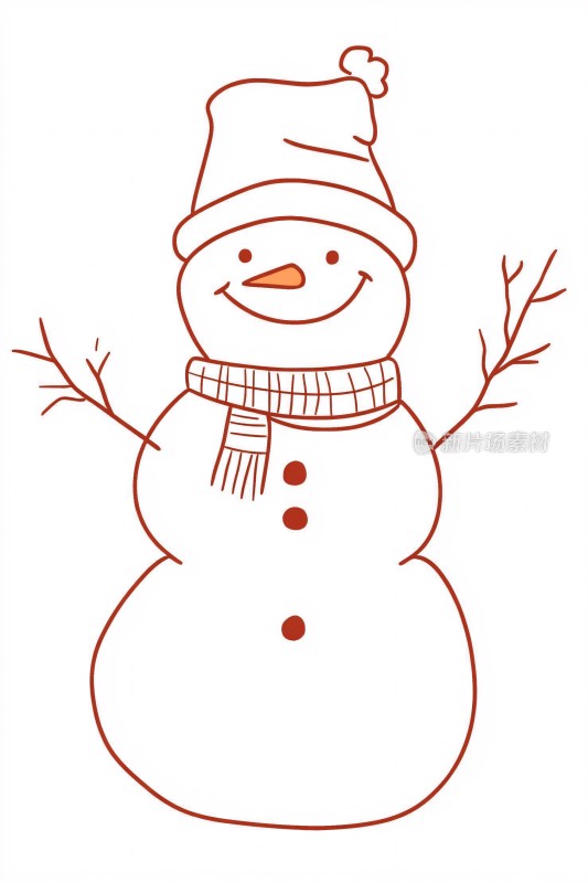 可爱手绘雪人插画