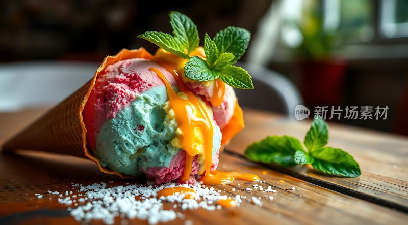 彩色冰淇淋甜筒