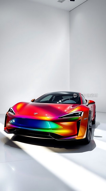 彩虹色跑车未来科技感十足！