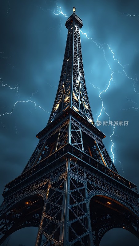 巴黎铁塔闪电之夜