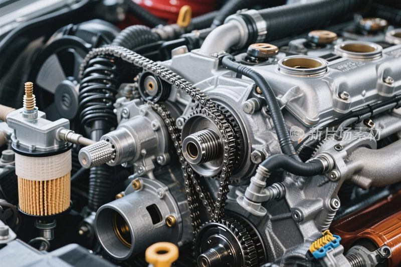 汽车发动机特写