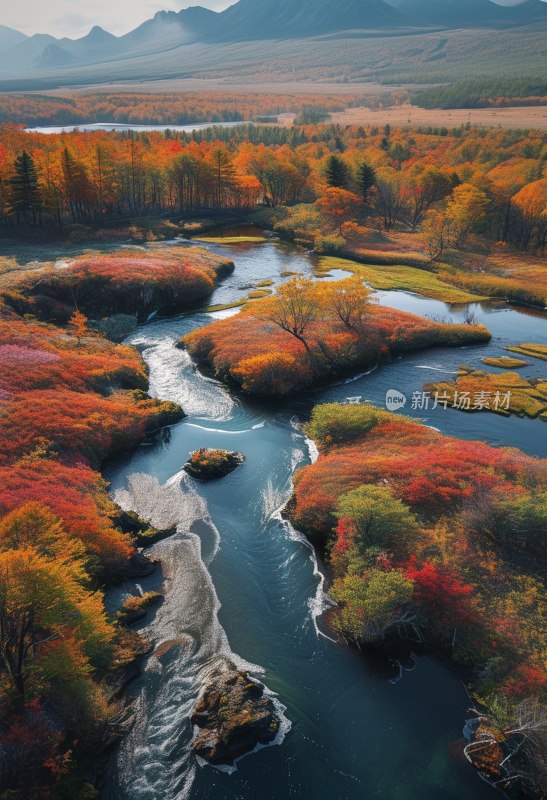 长白山彩林航拍