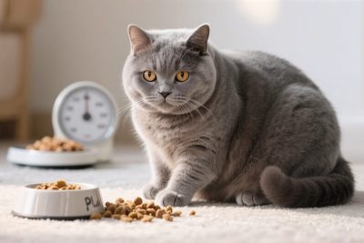 灰色猫咪与猫粮场景 灰色猫咪与猫粮场景