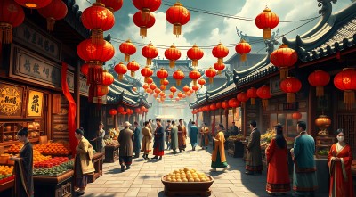 古风集市繁华景象