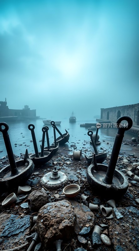 锚与瓷片雾海中的沉船遗梦