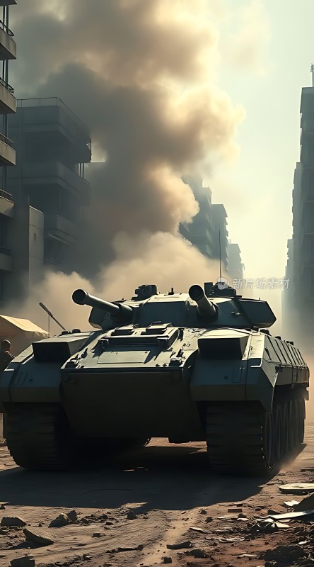 坦克战火中的城市