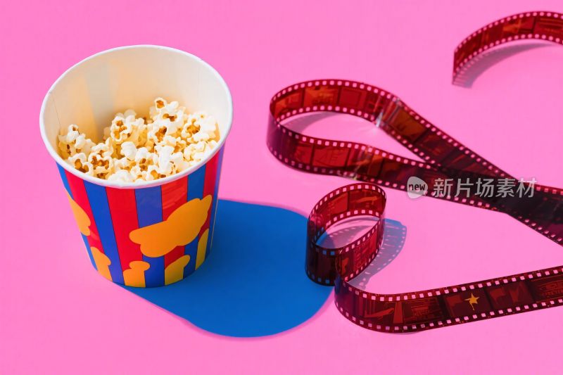 电影爆米花与胶片插画