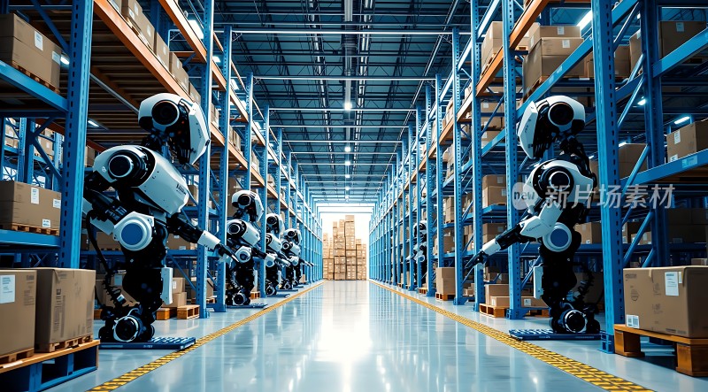 智能机器人仓库搬运货物